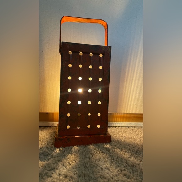 Eclectic Rustic DRAMATIC cheese grater light 11INCHES tall - Picture 3 of 6